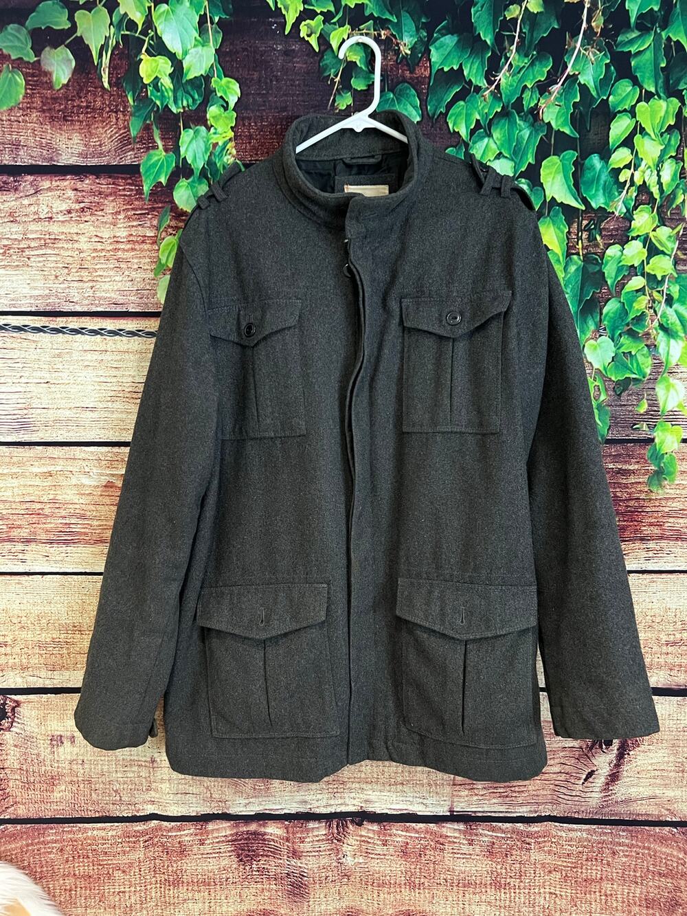 Old Navy Carhartt Style Chore Barn Jacket Full Zip Grey Coat Men's XXL 2XL
